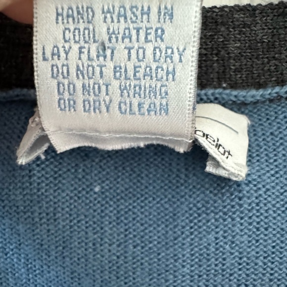 BIBELOT Cardigan Italian Wool Fine knit Embroidered Artistic Colorblock HTF - Picture 10 of 10